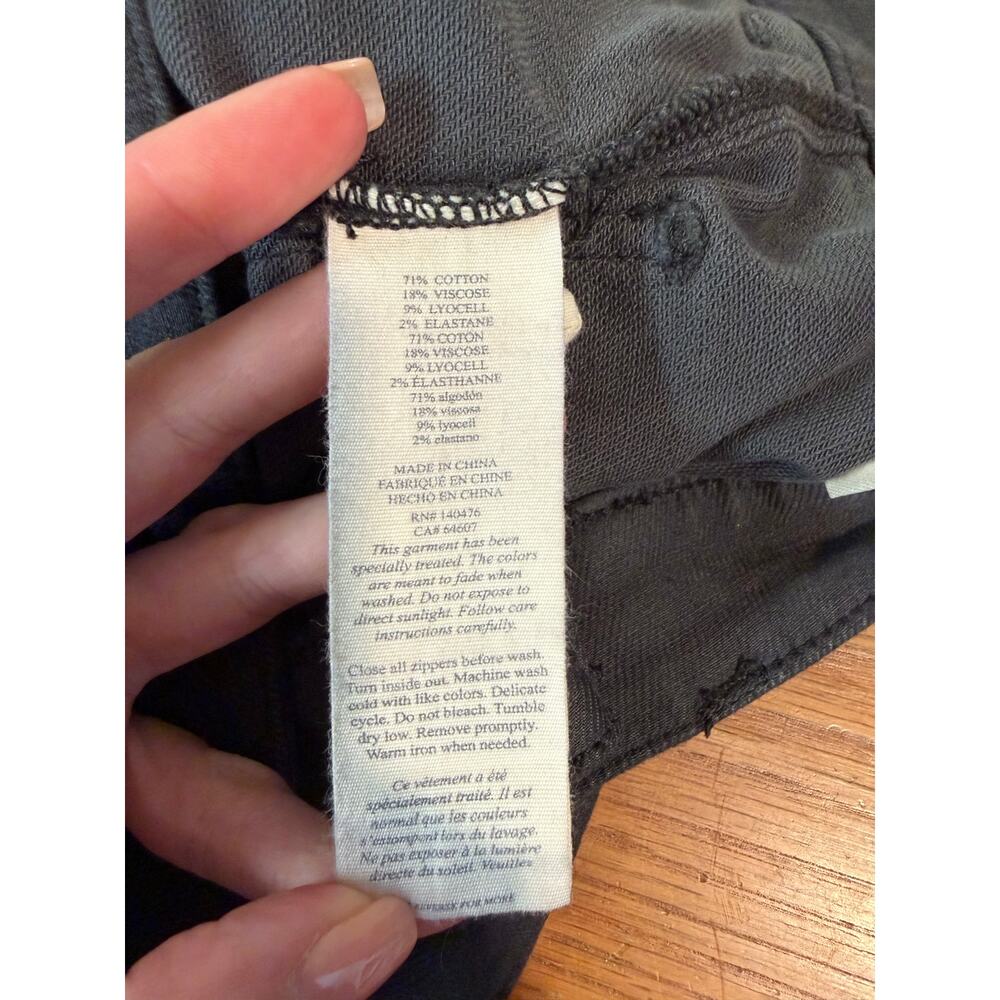 Faherty Stretch Terry Patch Pocket Pants High Rise Wide Leg Washed Black - Picture 10 of 13